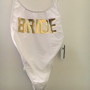 White high cut BRIDE swimsuit